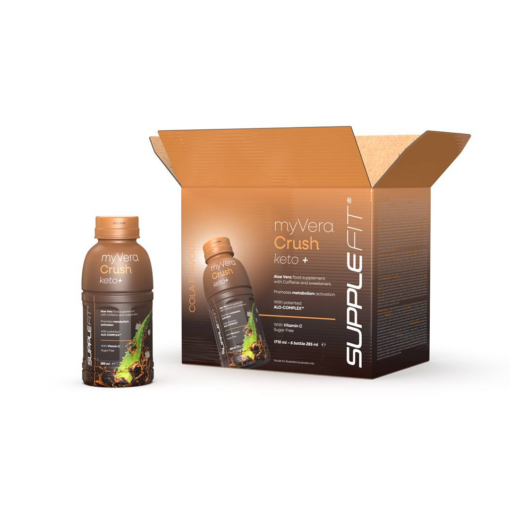 Complément alimentaire avec caféine et édulcorants en bouteille unidose de 285 ml